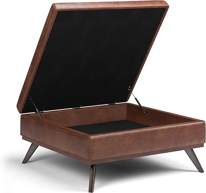 SIMPLIHOME Owen 40 inch Wide Mid Century Modern Square XL Coffee Table Storage - Image 4