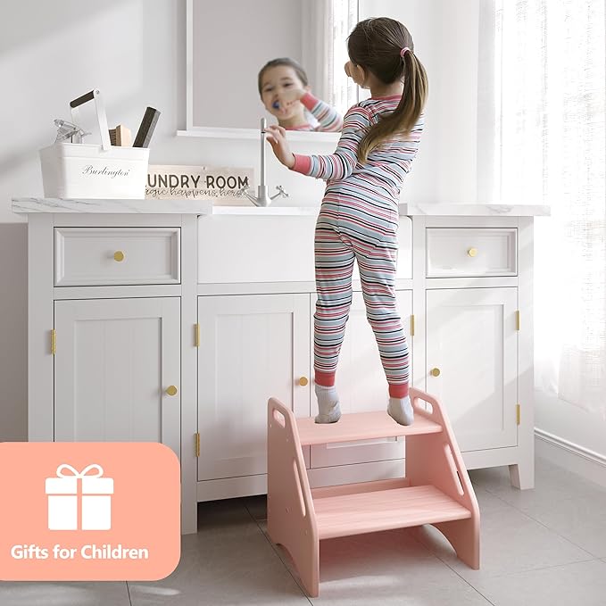 AMBIRD Wooden Step Stool, Two Step Stools Toddler 300 lbs Capacity - Image 8