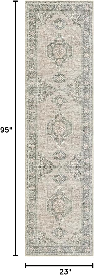 Lahome Oriental Washable Rug Runner, 2x8 Ultra-Thin Hallway Runner Rug - Image 2