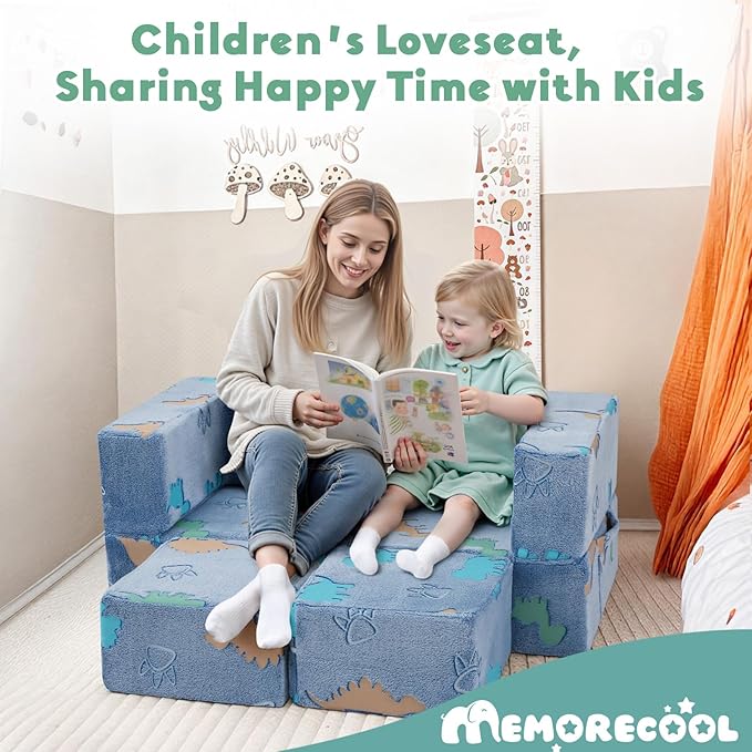 MeMoreCool Modular Kids Couch Dinosaur, Glow Dino Play Toddler Couch - Image 5