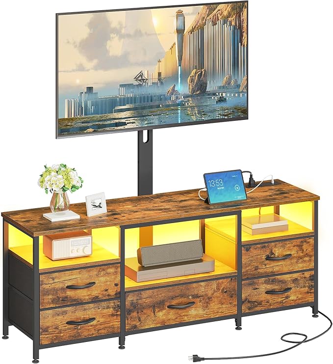 HOOBRO TV Stand with Mount and Power Outlet, - Image 8