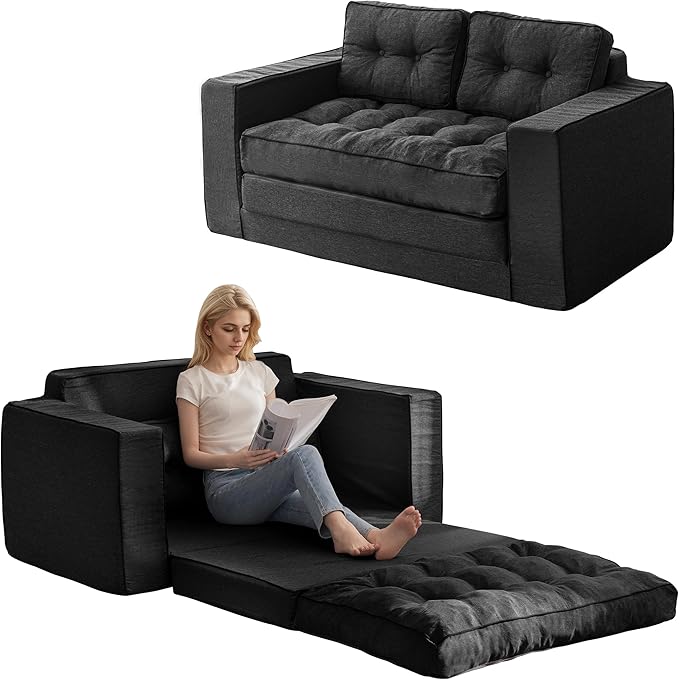 YOSHOOT Loveseat Sleeper Sofa, 3-in-1 Pull Out Floor Couch by YOSHOOT