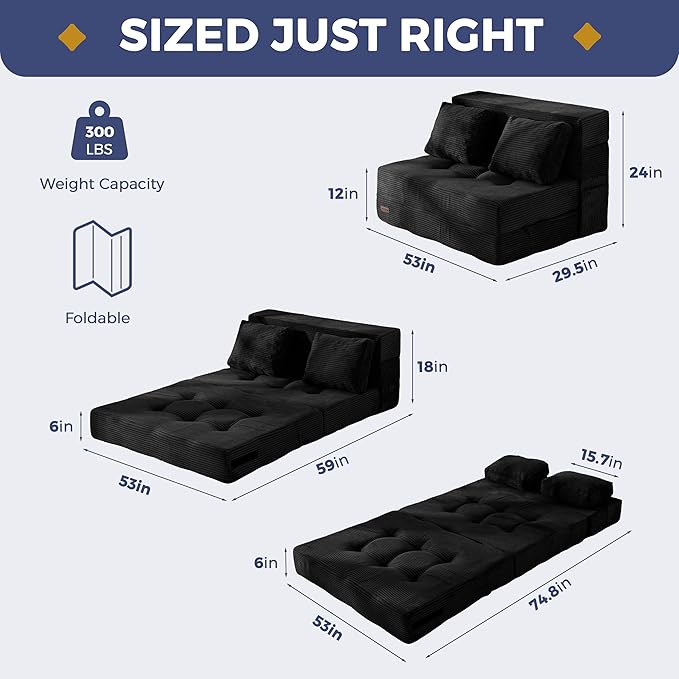 MAXYOYO Convertible Sofa Bed, Fold Out Sleeper Sofa - Image 2