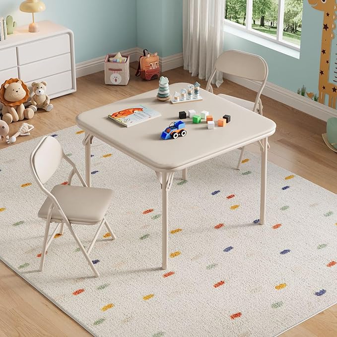 IDEALHOUSE 3 Piece Folding Kids Table and Chairs Set, Children Activity Table - Image 2