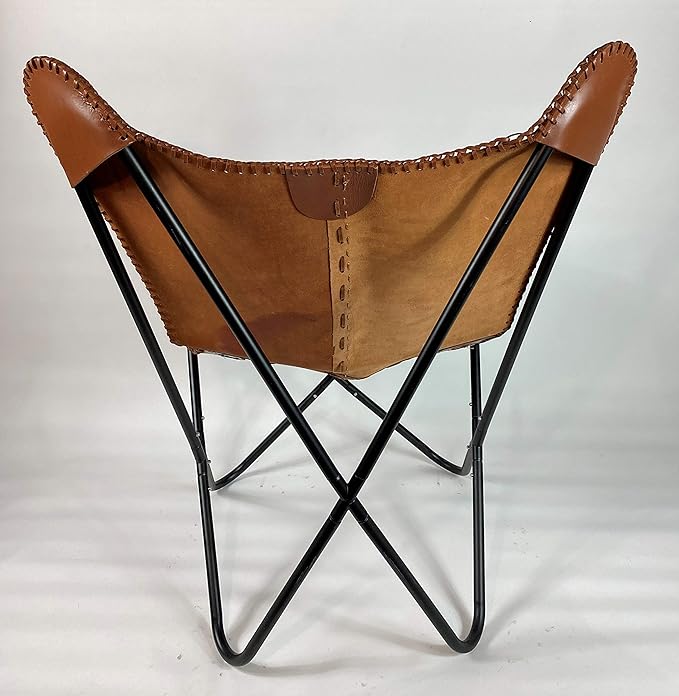Brown Saddle Butterfly Modern Chair - Image 6