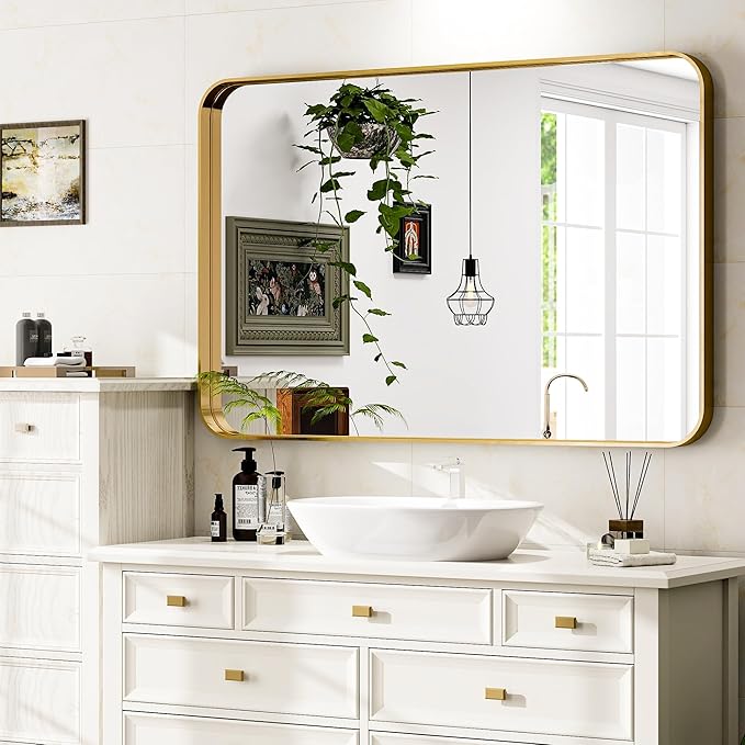 30 x 40 Inch Gold Bathroom Mirror - Image 7
