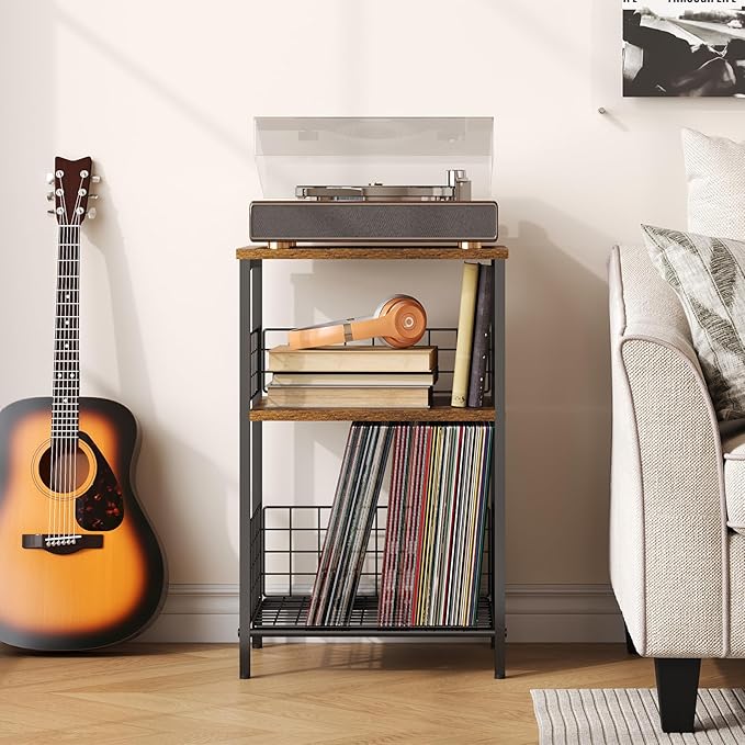 X-cosrack Side Table, Small End Table Record Player Stand - Image 7