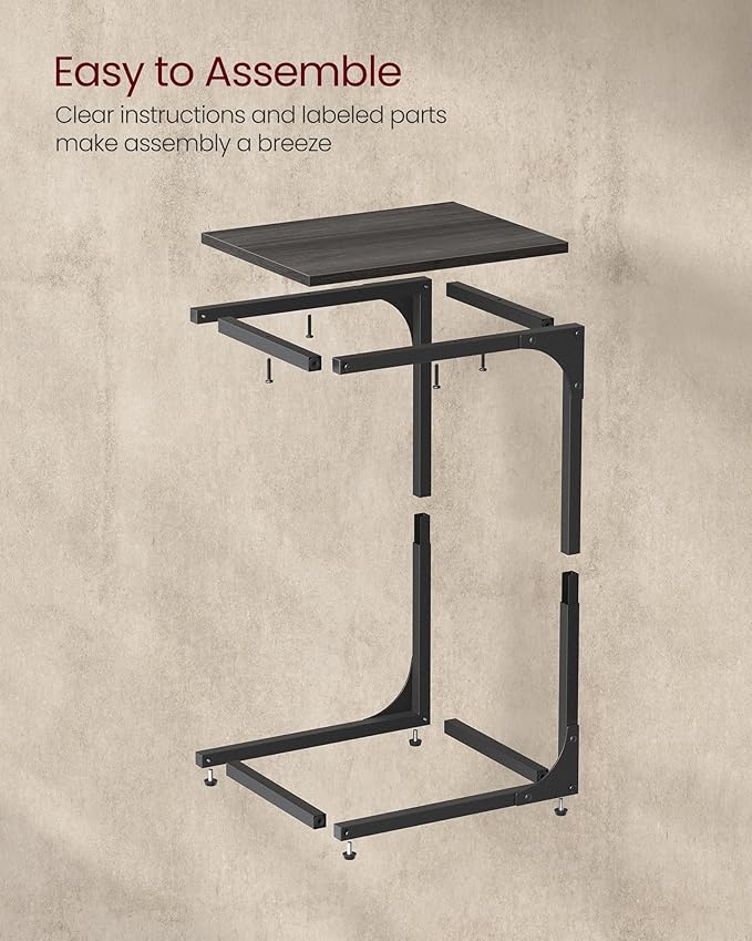 VASAGLE C-Shaped End Table, Small Side Table - Image 7