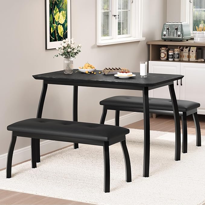 GAOMON Dining Table Set for 4, Metal Frame Kitchen Table Set - Image 5