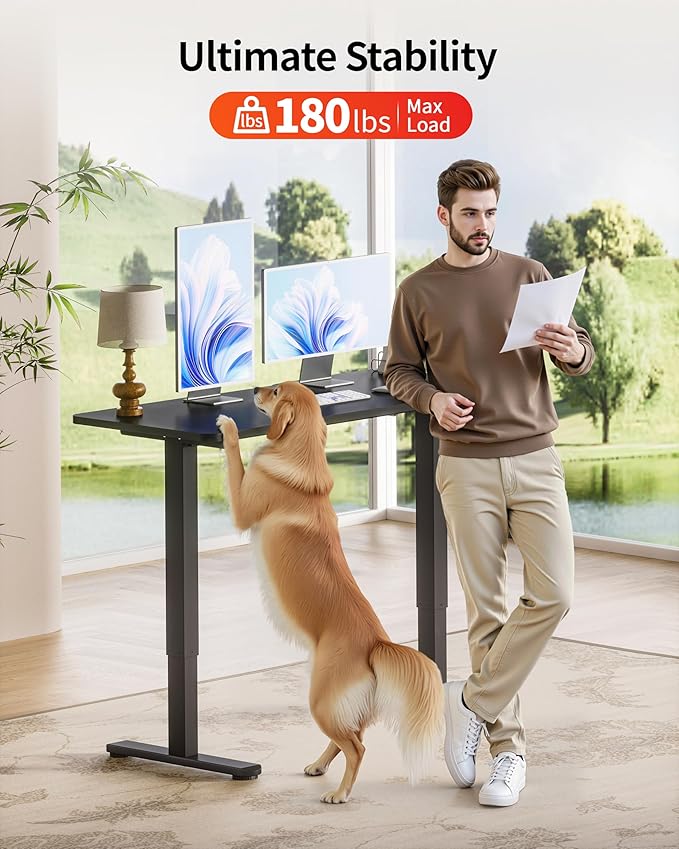 Okin Standing Desk Electric Adjustable Computer Whole Piece Stand up Desk - Image 5
