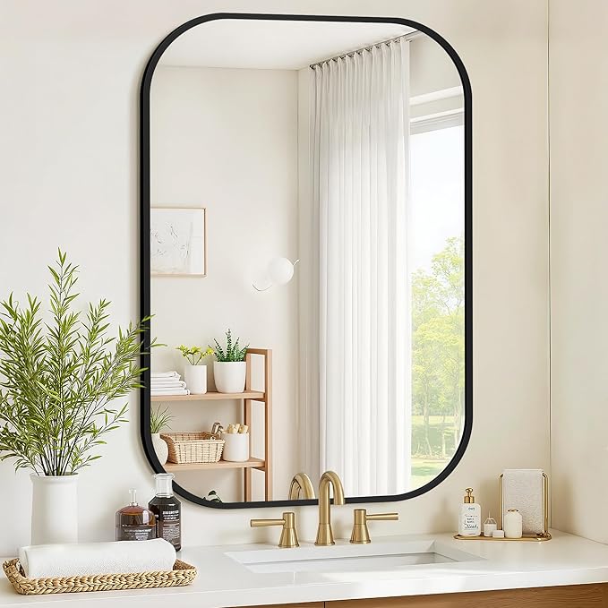 Bathroom Mirrors for Over Sink, 28x40 Black Vanity Mirror for Bathroom Sink by Unknown