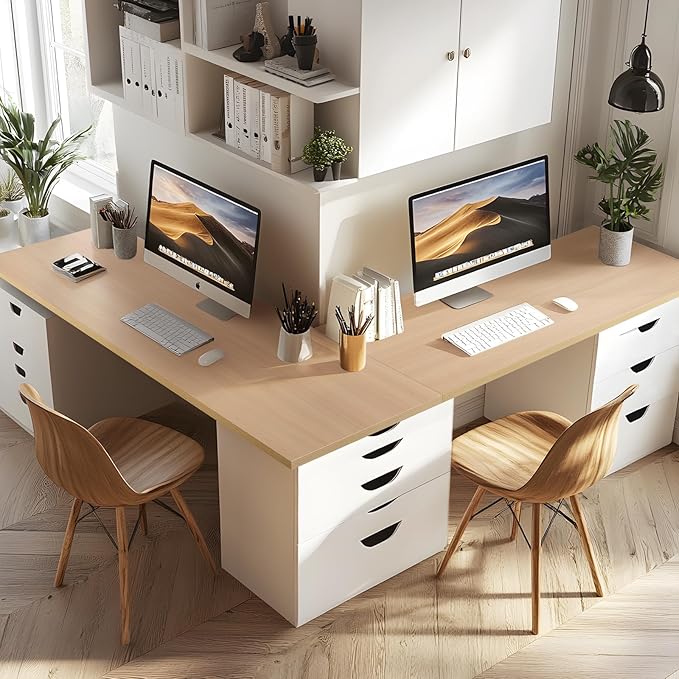 Kaboon Universal Tabletop 55"x20", Solid One-Piece Melamine Table Top, Double - Image 7
