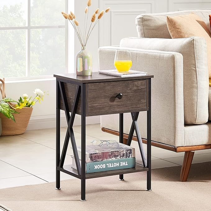 VECELO Nightstands Set of 2, Modern Bedside End Tables, Night Stands - Image 2