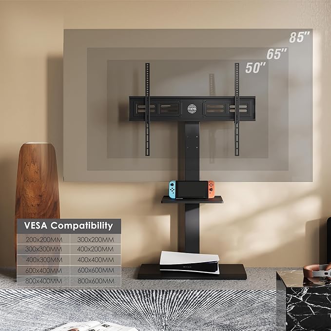 FITUEYES Floor TV Stand Iron Base - Image 5