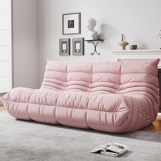 Bean Bag Chairs for Adults, BeanBag Reading Chair Memory Foam Couch 3-Seater by WHGBJA