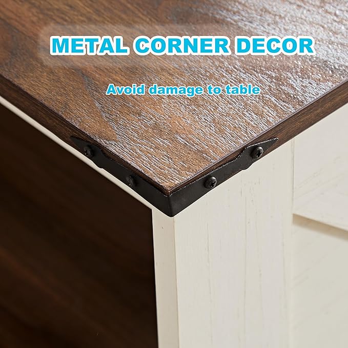 Farmhouse Coffee Table for Living Room, Wood Square Coffee Tables, 31.5" D x - Image 7