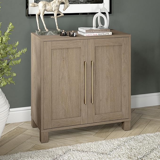 Henn&Hart 28" Wide Rectangular Accent Cabinet in Weathered Gray, - Image 7