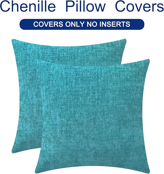 CaliTime Throw Pillow Covers Decorative 16 X 16 Inches Pack of 2 Cozy Chenille - Image 6