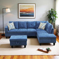 Couches for Living Room Modern L Shaped Couch Comfy Linen Fabric 3 Pieces by LynginsCreativeLife