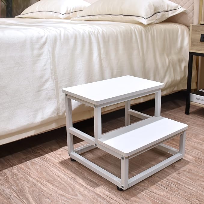 Nursery Step Stool, Wooden and Metal Foot Stool - Image 3