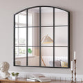 Window Pane Black Mirror, Large Arch Grid Mirror by Brauthon