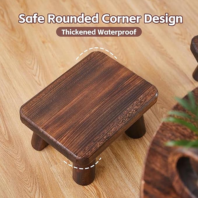 Wooden Step Stool for Adults and Children, Heavy Duty Step Stool, 500 lb. Load - Image 5
