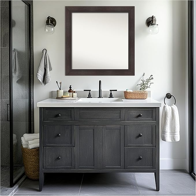 Amanti Art Brown Bathroom Mirror - Image 4