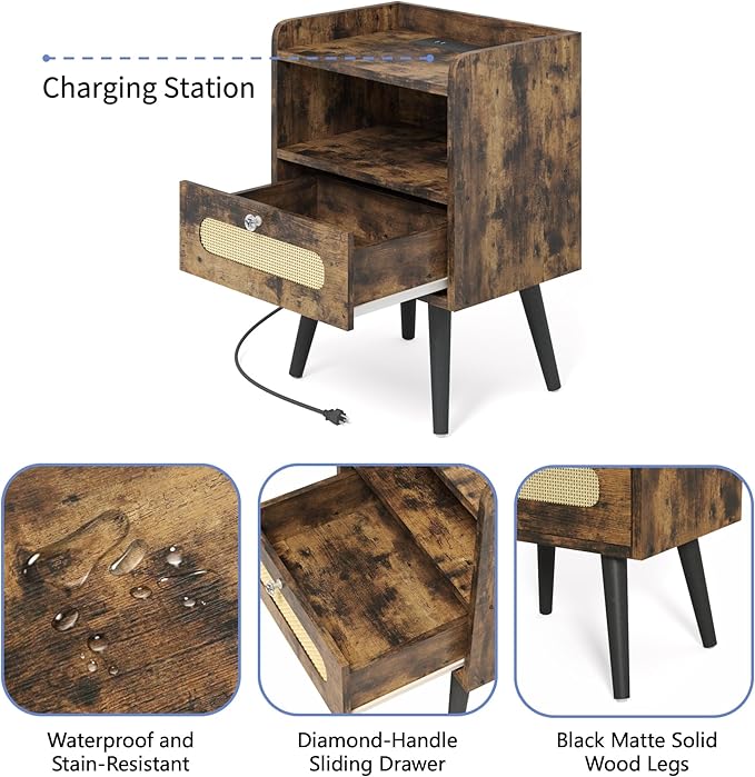 Nightstands/Beside Table Set of 2 - Image 5