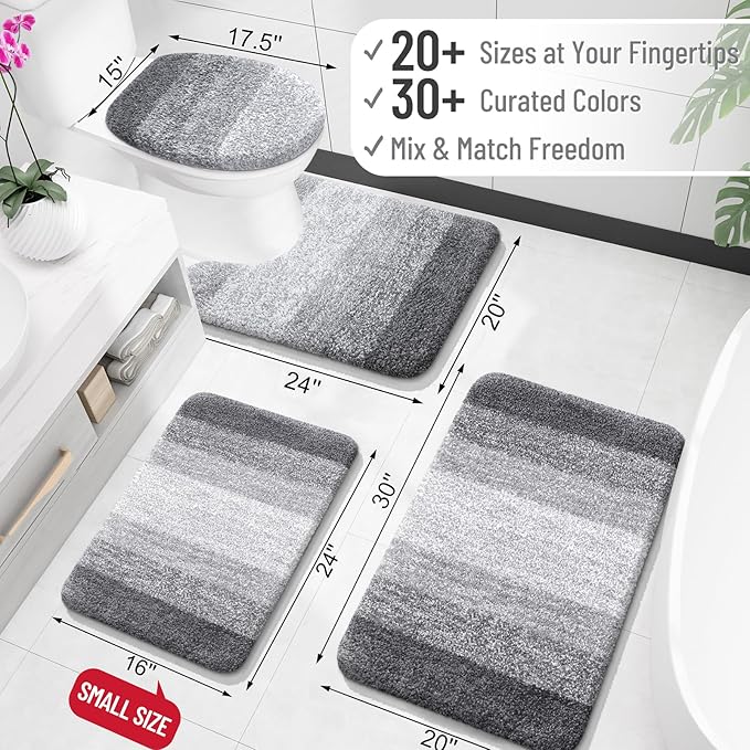 OLANLY Bathroom Rug Mat 47x20, Extra Soft and Absorbent Microfiber Bath Rugs - Image 2