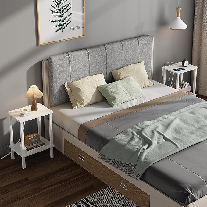 TUTOTAK End Table with Charging Station, Small Side Table with Outlets - Image 6