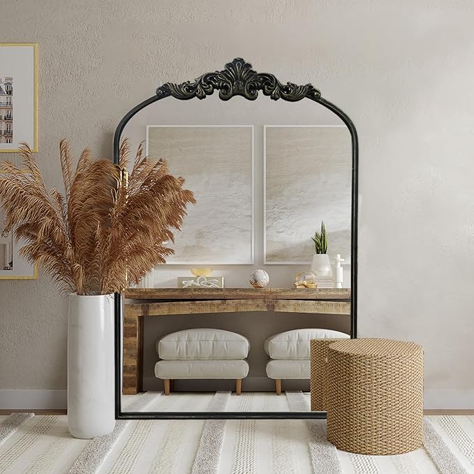 WAMIRRO Arched Mirror, Antique Brass Mirrors - Image 8