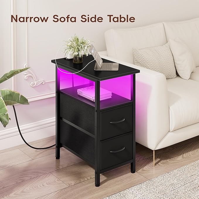 Vagusicc Set of 2 Black Nightstand - Image 7
