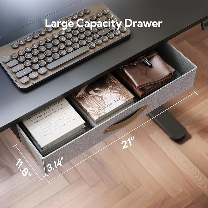 Seang Standing Desk with Drawer, 3 Memory Height Settings with Cable Grommets & - Image 6