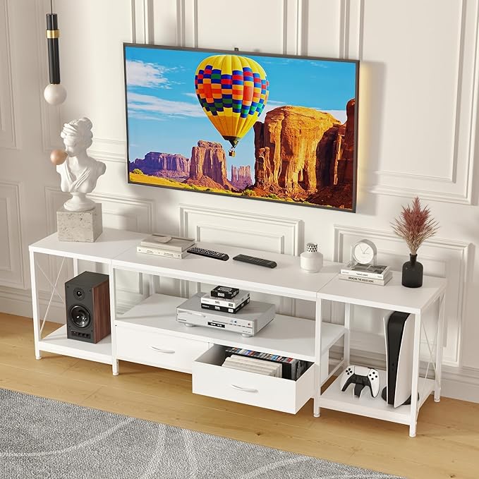 TV Stand with Fabric Drawers for 55 60 65 Inches TV by GYIIYUO