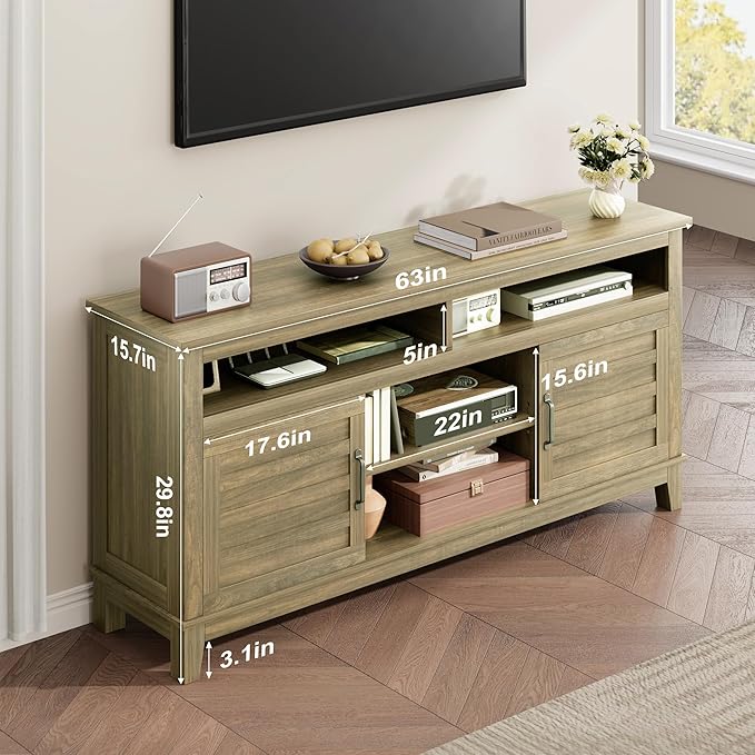 GarveeHome TV Stand for 63 in, Entertainment Center - Image 2