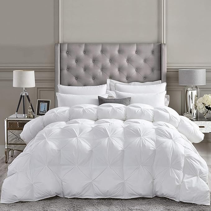 Luxurious All-Season Goose Down Fiber Waterfowl Feather Fiber Comforter King by EgyptianBedding
