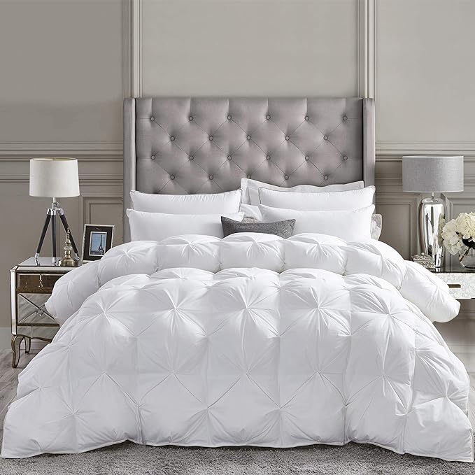 Luxurious All-Season Goose Down Feather Fiber Comforter Queen Size Duvet Insert by EgyptianBedding