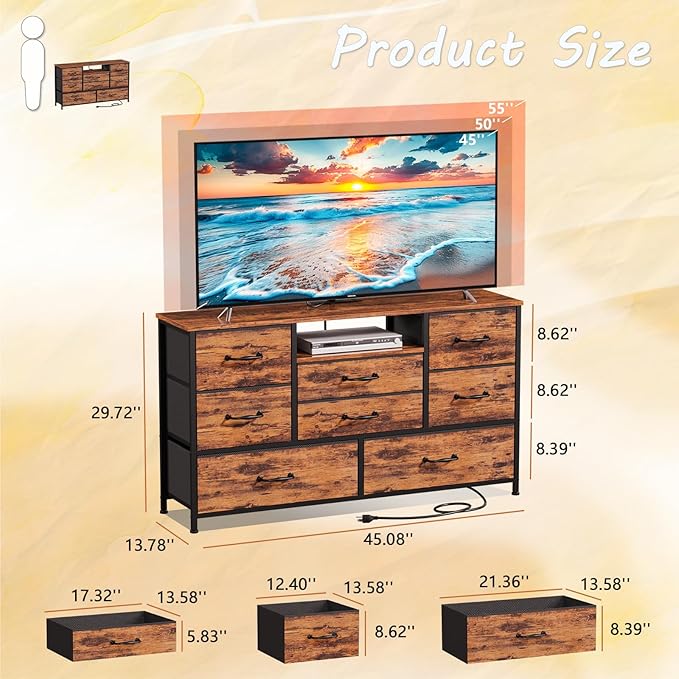 Furnulem Bedroom Dresser TV Stand - Image 3