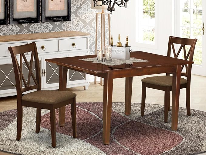East West Furniture MLCL3-MAH-C 3 Piece Dining Room Furniture Set Contains a - Image 6