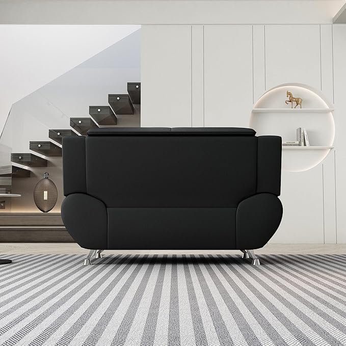 Container Furniture Direct Michael Modern Faux Leather Upholstered Stainless - Image 8