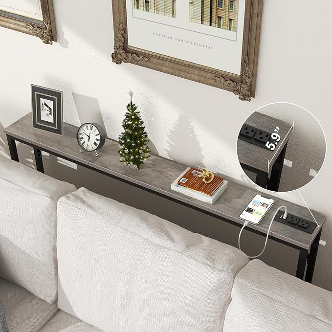 Tohomeor 5.9" Skinny Behind Sofa Console Table - Image 4