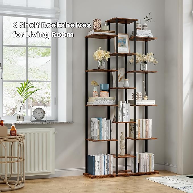 Bookshelf，Small Bookcase for Small Space，6-Tier Bookshelf for Living Room - Image 3