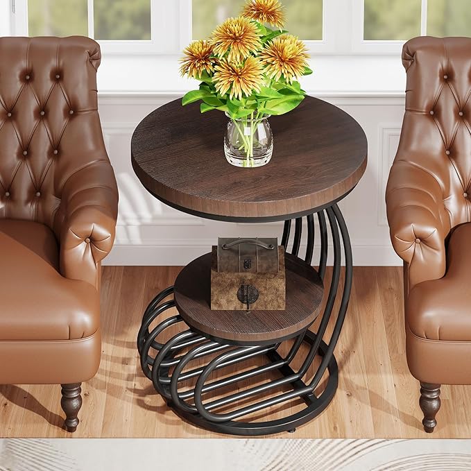Tribesigns Round End Side Table: Side Table - Image 4