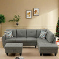L Shaped Sectional Couch with Otttoman, Apartments by FONTOI