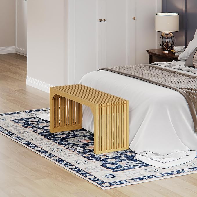 ROOMTEC 35" Dining Bench, Indoor Wood Bench - Image 8