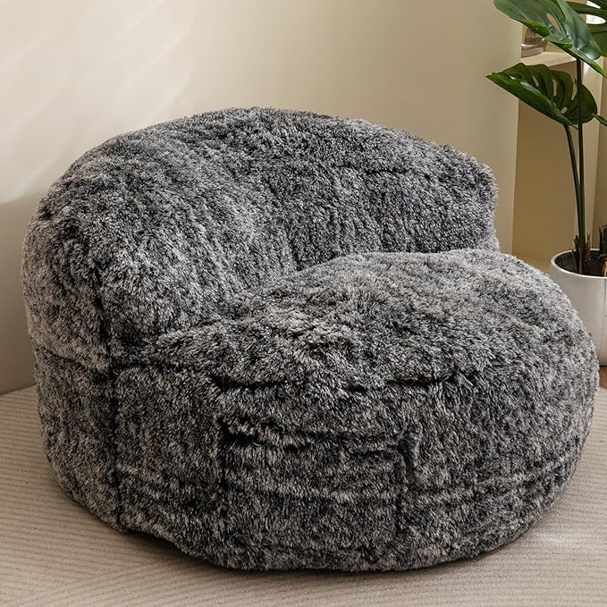 BYBYME Giant Bean Bag Chair, Faux Fur Bean Bag Couch by BYBYME