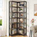 Tribesigns Corner Shelf, 7-Tier Industrial Corner Bookshelf, Wood and Metal by Tribesigns