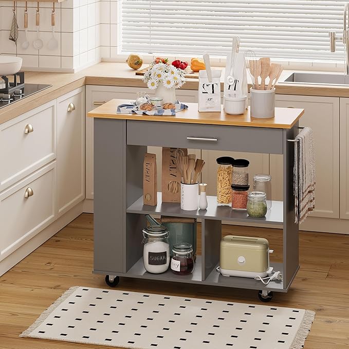 Shintenchi Kitchen Island on Wheels by Shintenchi