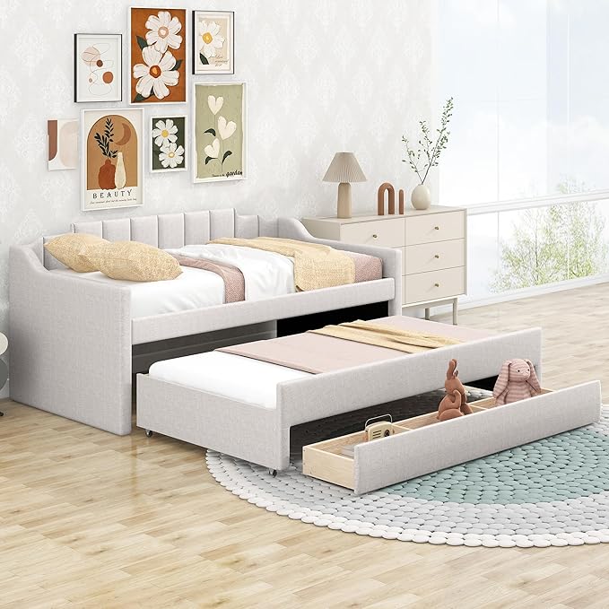 Twin Size Upholstered Daybed by Unknown