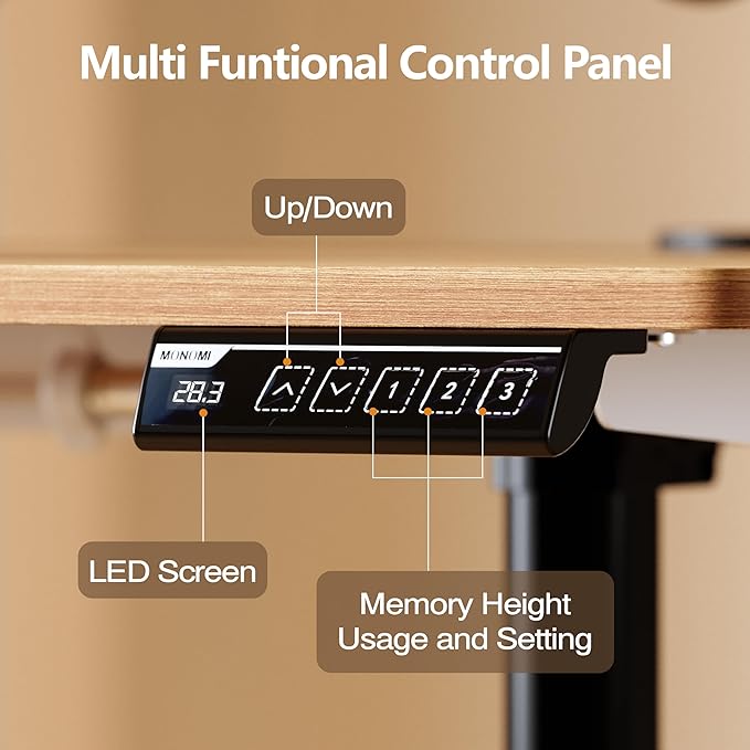 Monomi 55 Inch Large Electric Standing Desk, Height Adjustable Sit Stand Up - Image 4